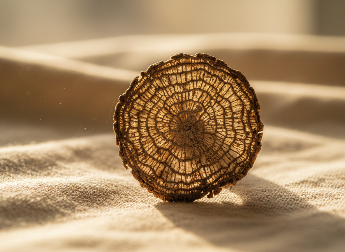 Macro botanical cross-section showing internal structure — lymphatic system skin treatment Singapore