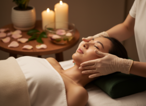 Lymphatic drainage Singapore — N·O·E·L Botanical facial MLD at Roses and More Skin Alchemy